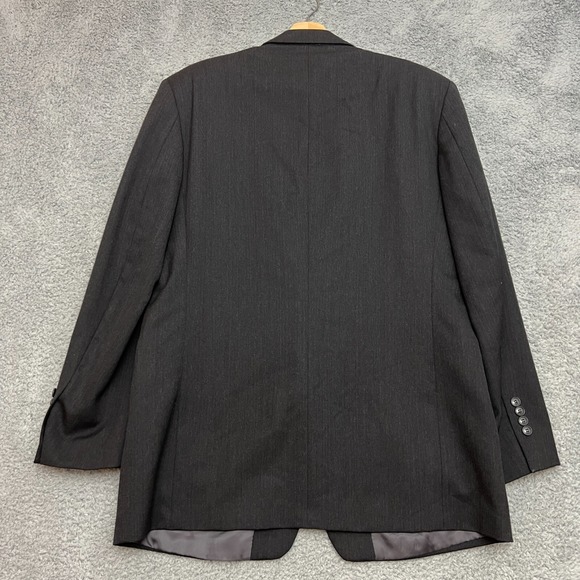 Jones New York Blazer Mens 42R Charcoal Grey Excellent 100% Wool Golden Twist - Picture 3 of 15